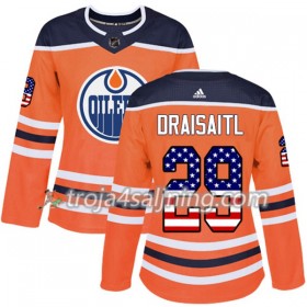 Edmonton Oilers tröja Leon Draisaitl 29 Adidas 2017-2018 Orange USA Flag Fashion Authentic - Dame NHL Tröjor